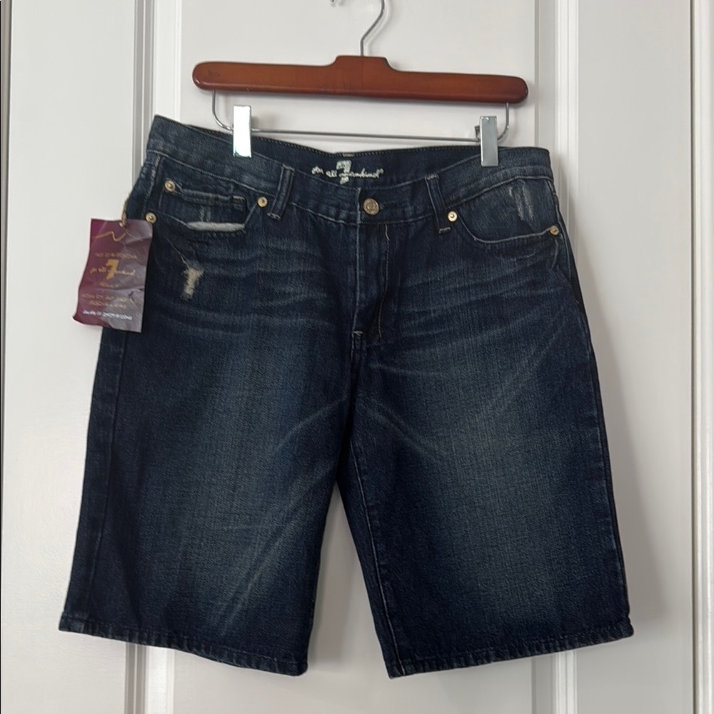 7 For All Mankind Blue Denim Shorts NWOT